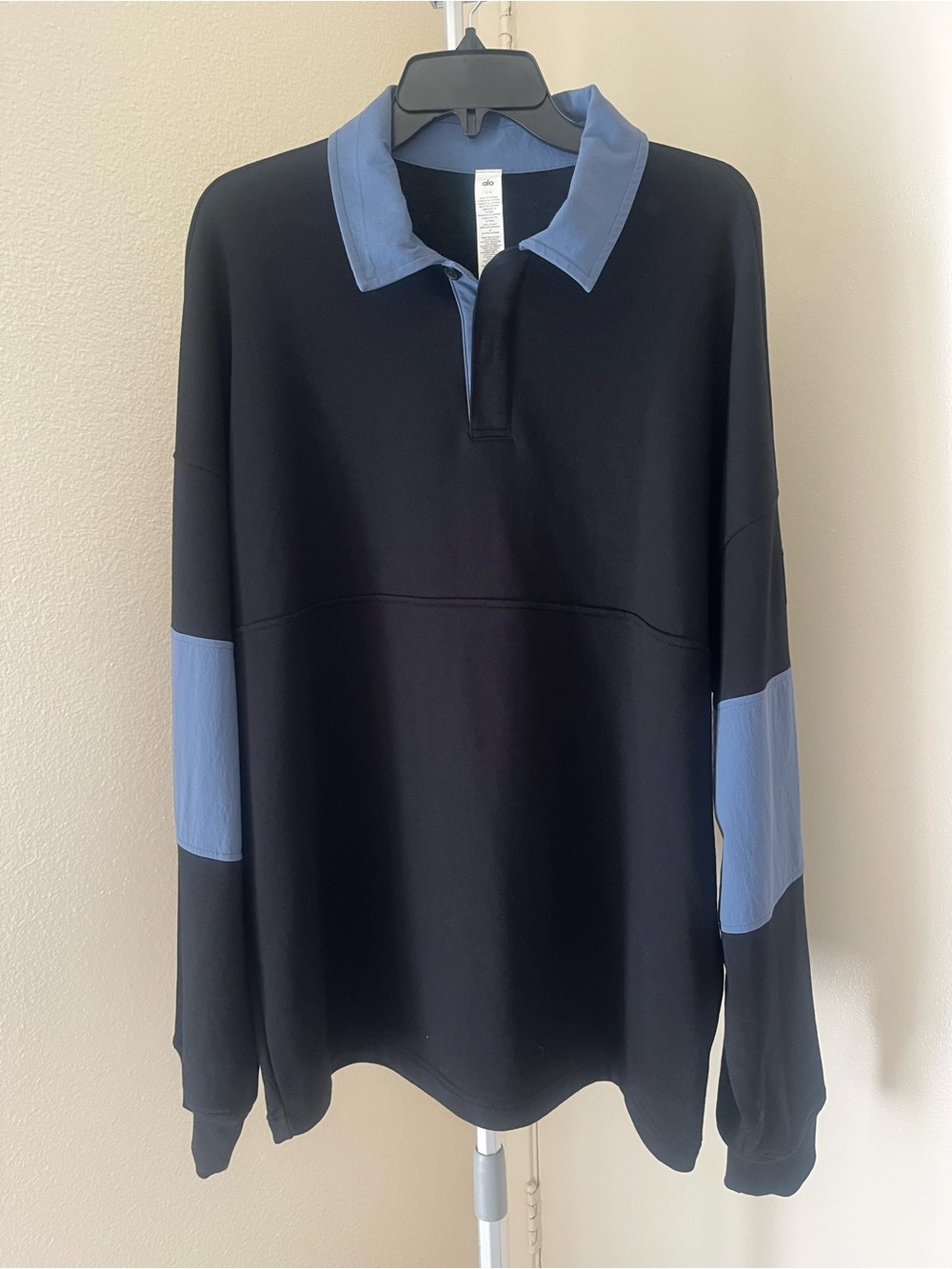 ALO YOGA Mixmatch Rugby Sweatshirt Size L